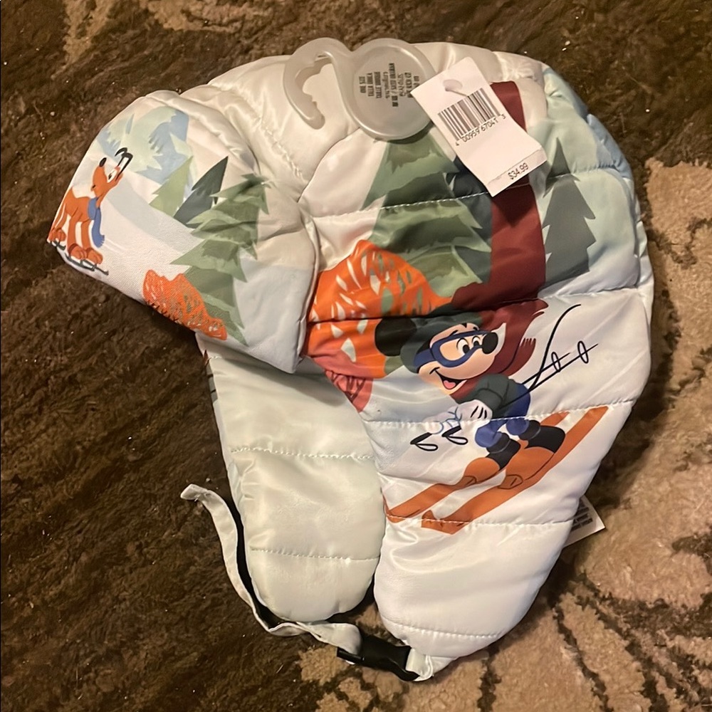 Disney Mickey Mouse Snow Adventure Trapper Hat Kids adjustable strap - NWT